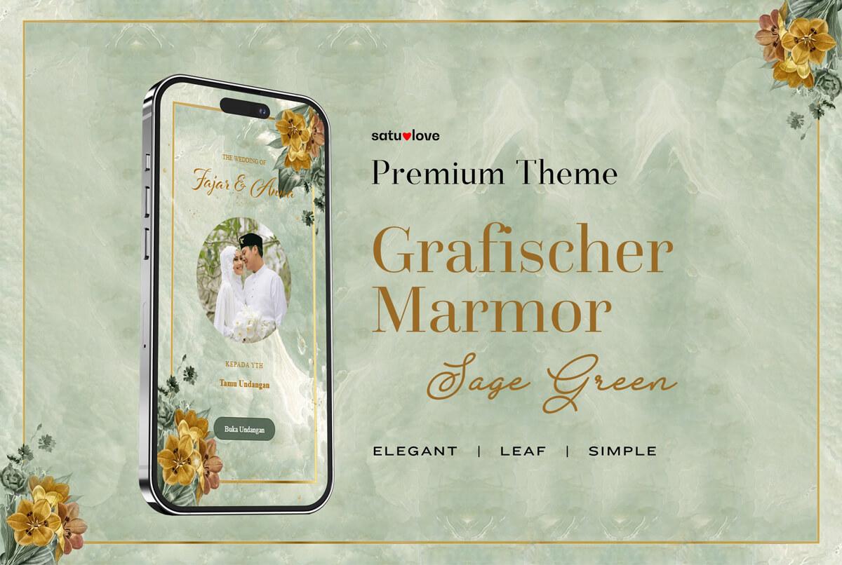 Grafischer Marmor - Sage Green